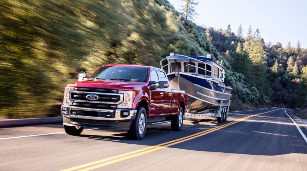 2020 Ford Super Duty on the open road.